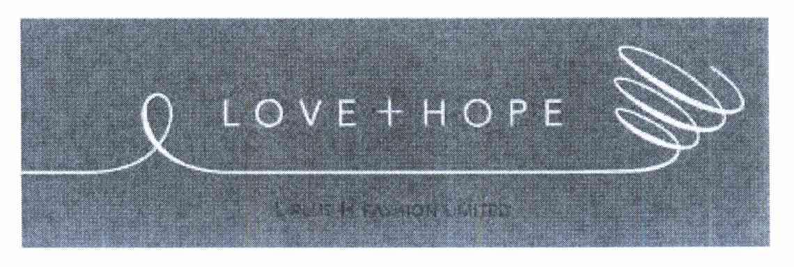 love hope lplush fashionlimited商标注册申请申请/注册号:9956684