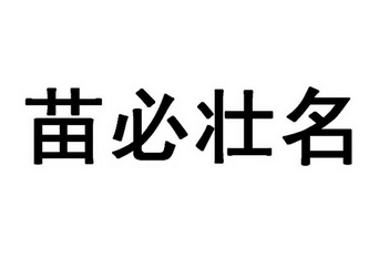 苗必壮名 商标注册申请