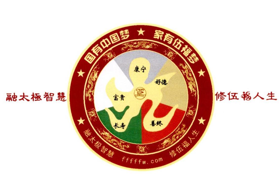 融太极智慧 修伍福人生 国有中国梦 家有伍福梦 长寿 富贵 康宁 好德