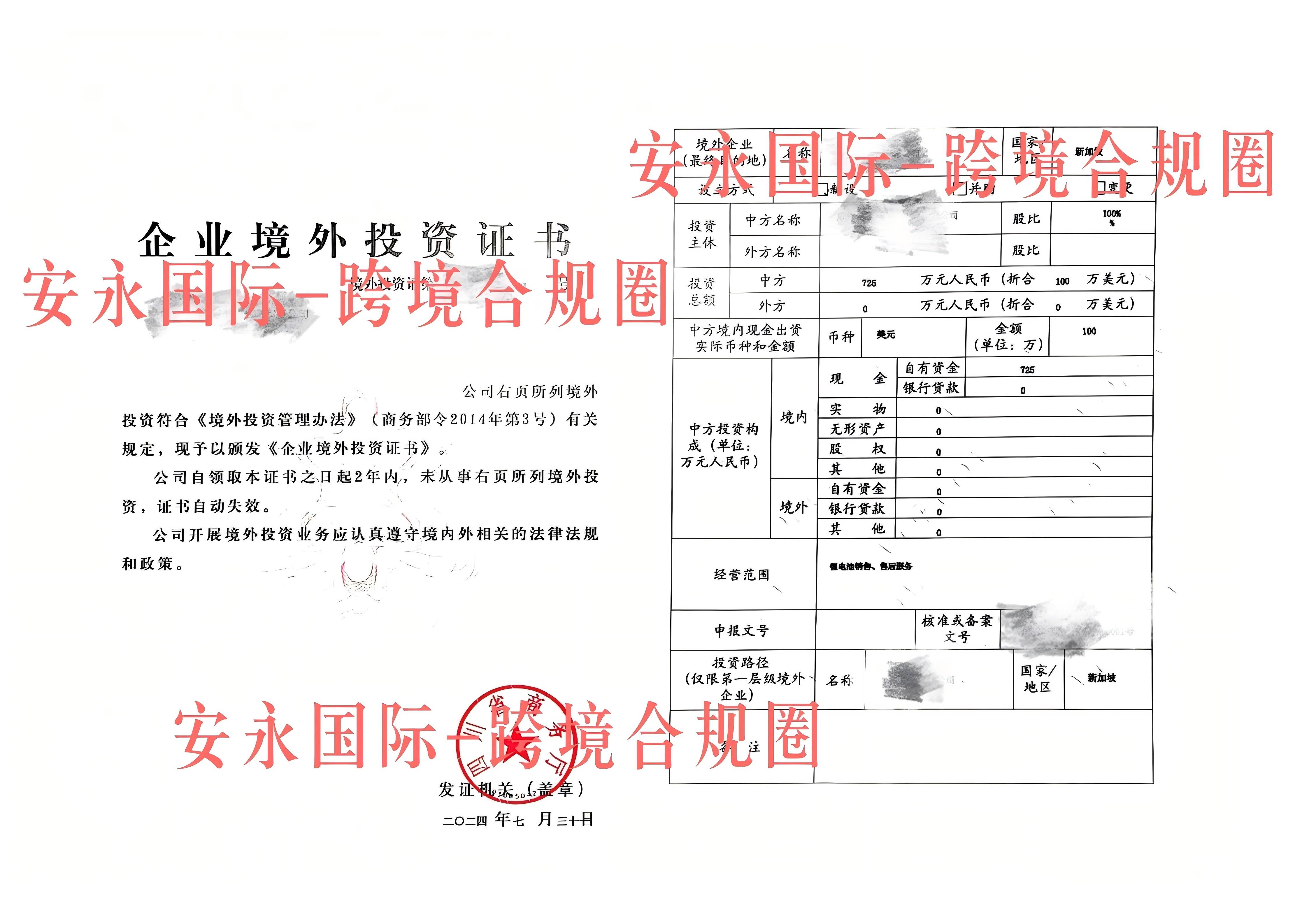 ODI业务登记凭证图片