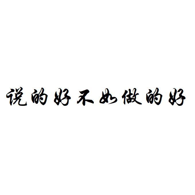 说的好不如做的好
