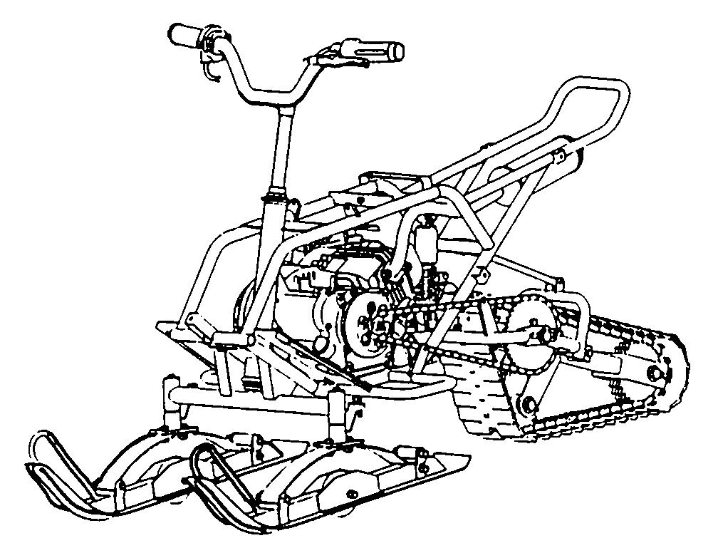 雪地摩托车 简笔画图片