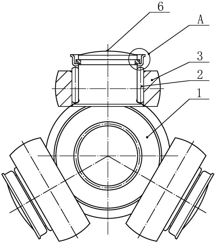 一种具有球环防脱结构的三球销万向节