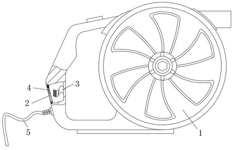 包括智能充气泵本体,所述智能充气泵本体上设有防护结构和紧固结构,所