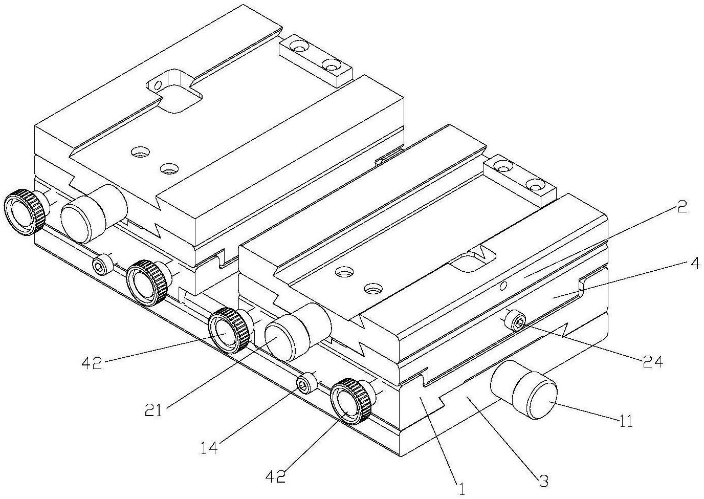 一种数控移印机多轴联动平台角度微调结构