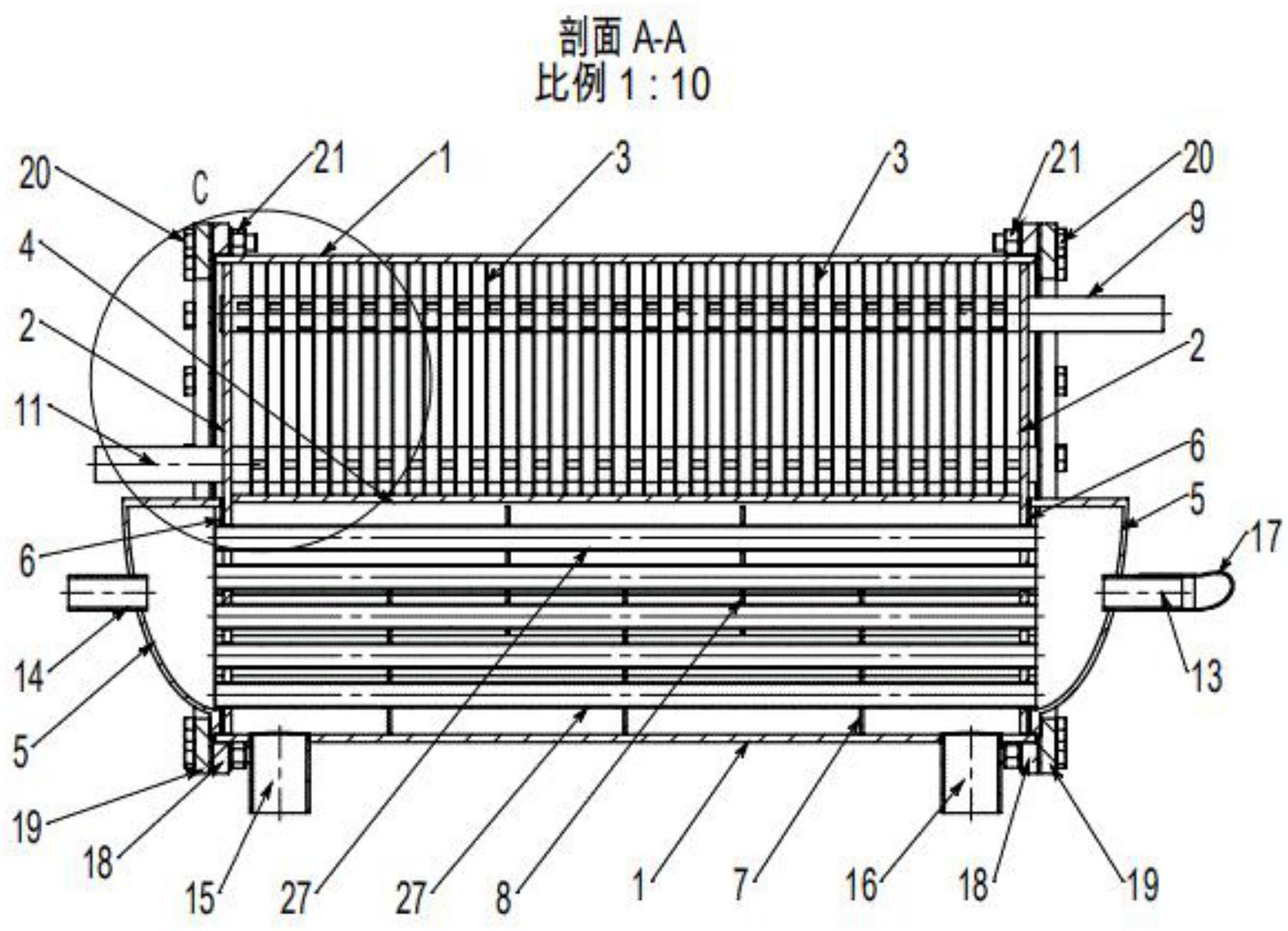 一种四流程板管式换热器