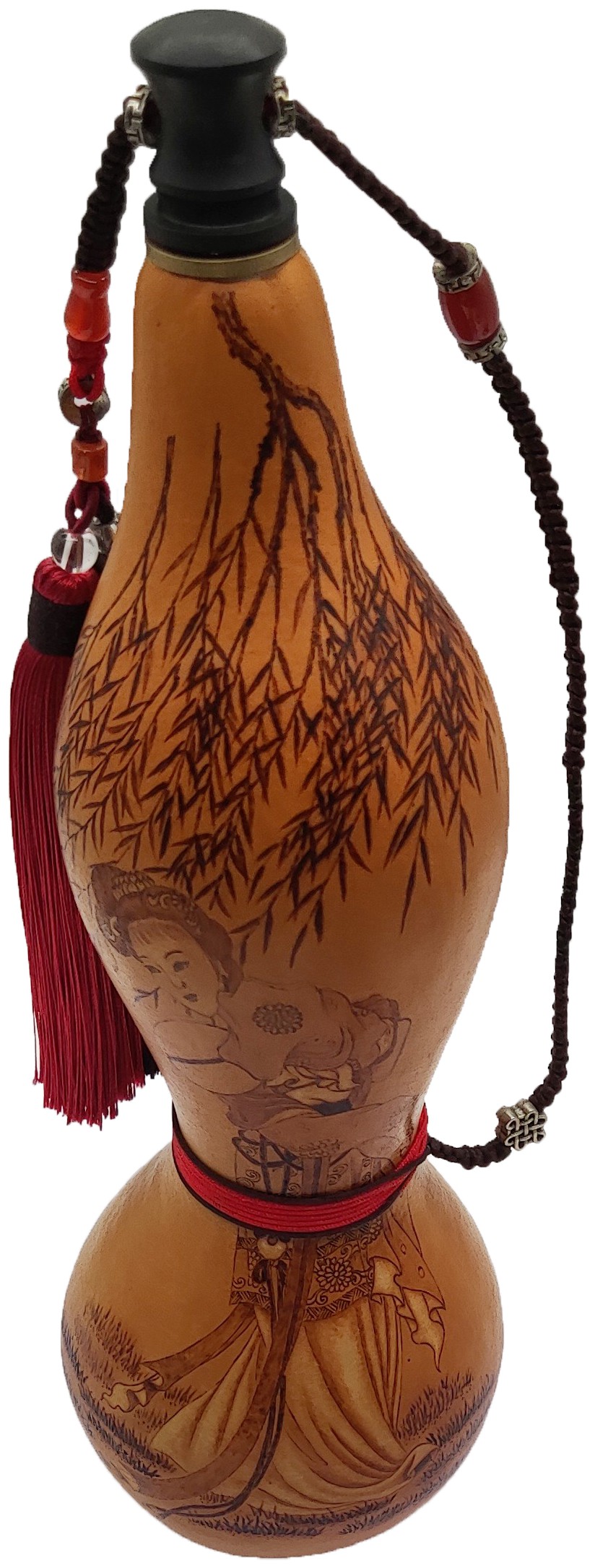 酒葫芦(烙画-仕女图)-爱企查