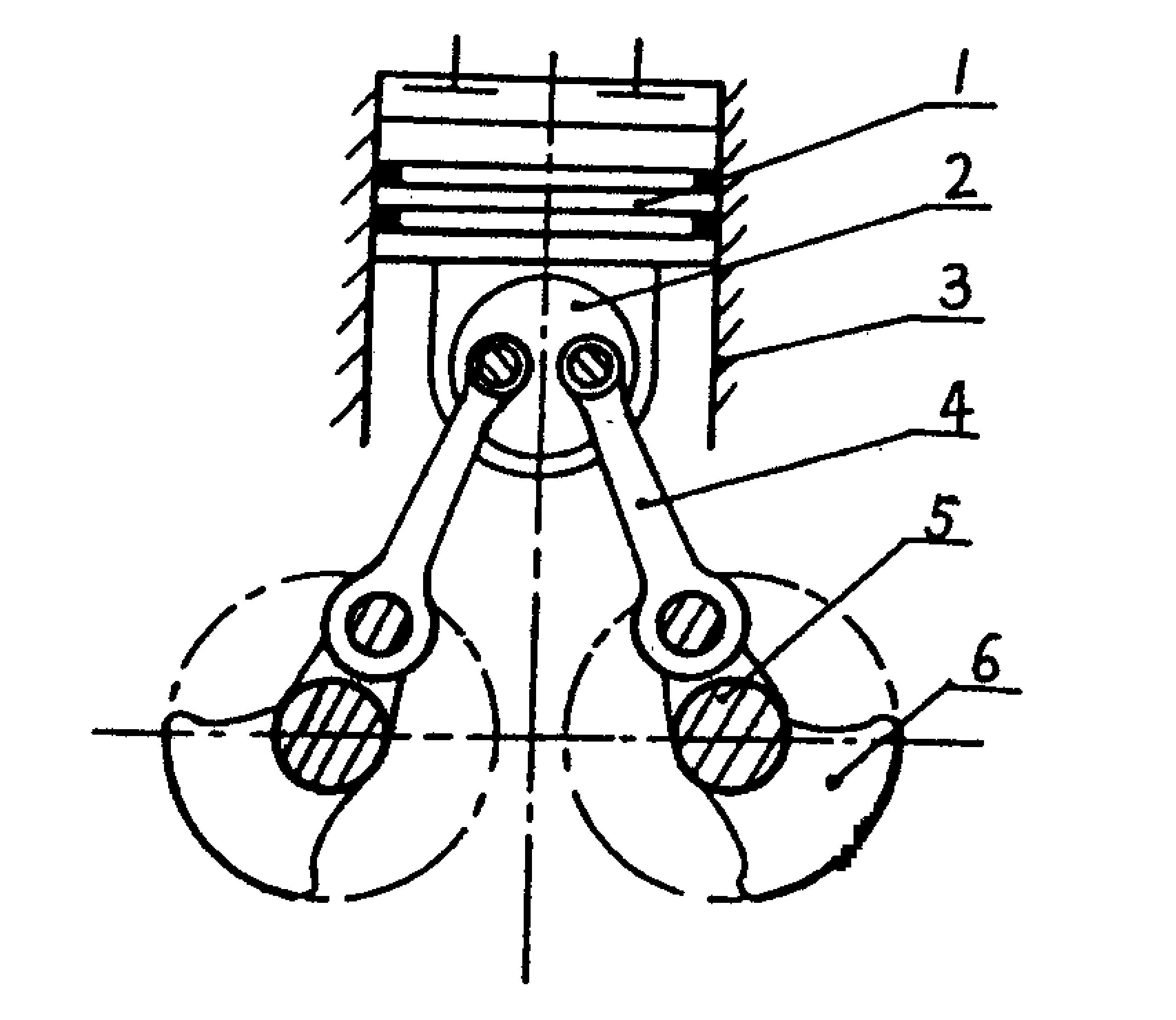 摘要附图摘要一种内燃机曲柄连杆机构,包括活塞1,气缸3,连杆4,曲轴5