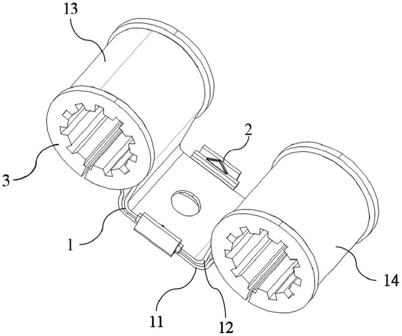 一种汽车空调管路双管夹,管夹主体包括上下卡合连接的上夹板和下夹板