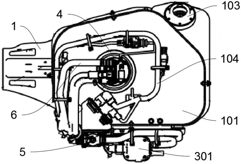 结构,涉及汽车零部件技术领域,解决了目前的货车尿素罐通常布置在车架