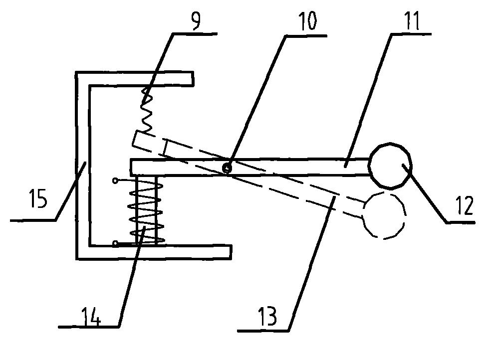 包括机械固定装置,固定回力弹簧,挡光片和电磁线圈,挡光片为一端带有