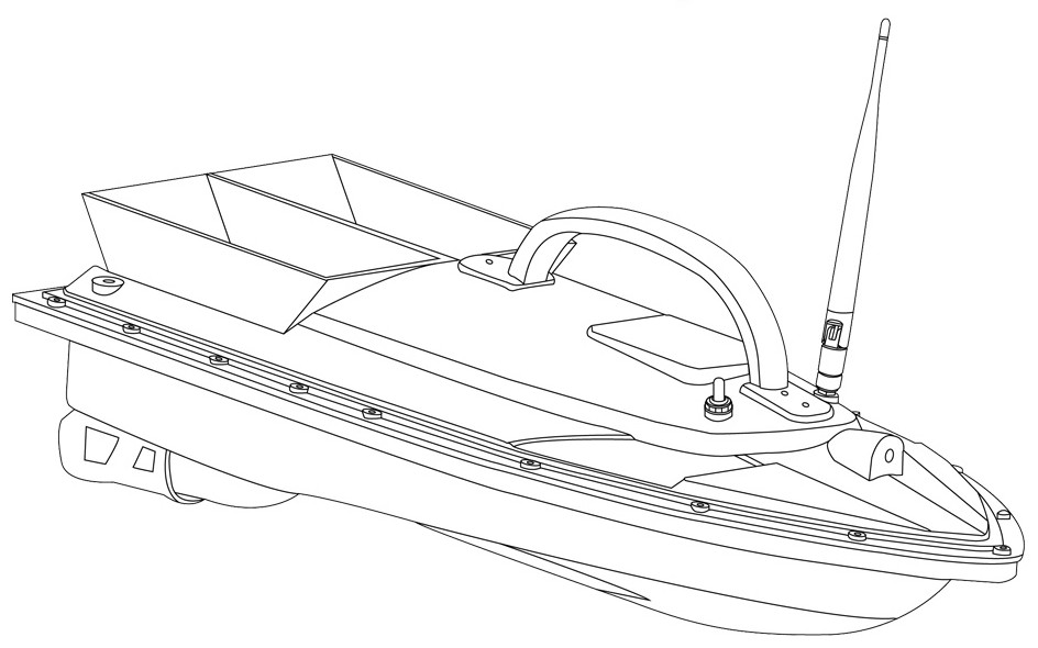 本外观设计产品的名称:船模(打窝船).2.
