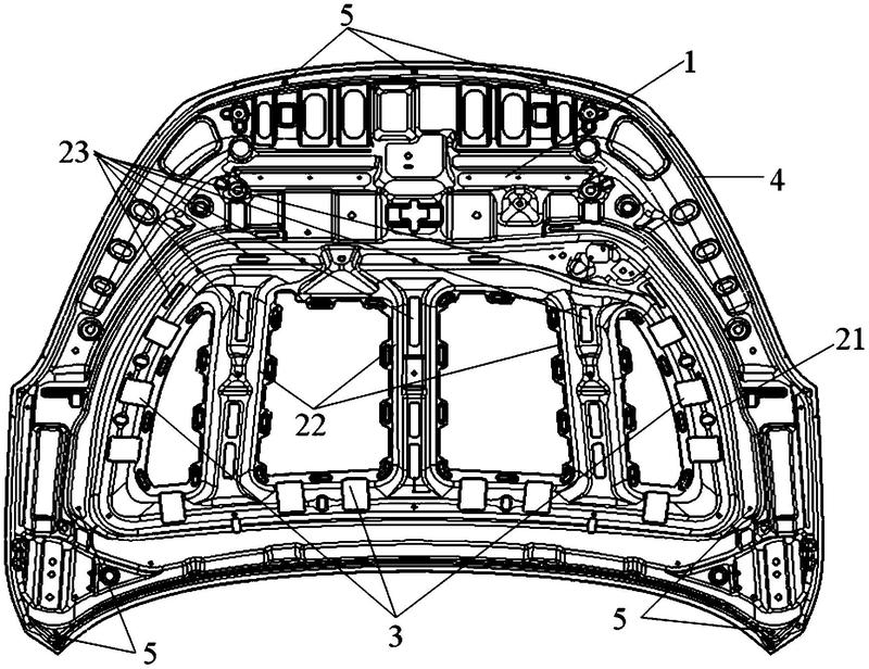 一种汽车发动机盖内板结构-爱企查