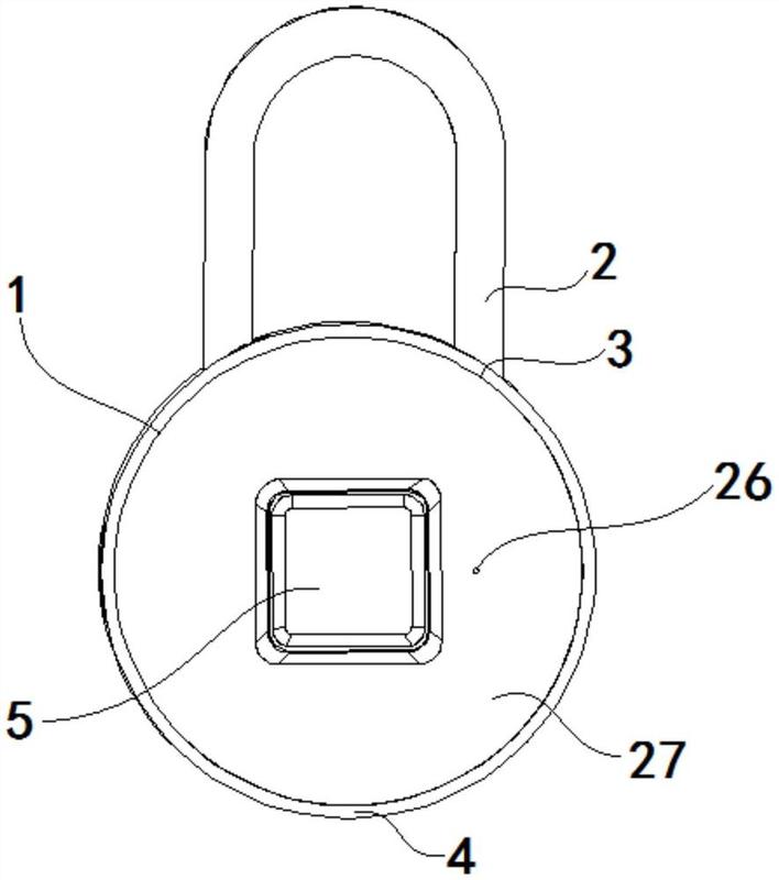 摘要一种指纹挂锁,包括挂锁本体,设于所述挂锁本体上表面的锁扣和锁孔