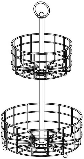摘要附图摘要1.本外观设计产品的名称:二层篮(钢珠脚圆形).2.
