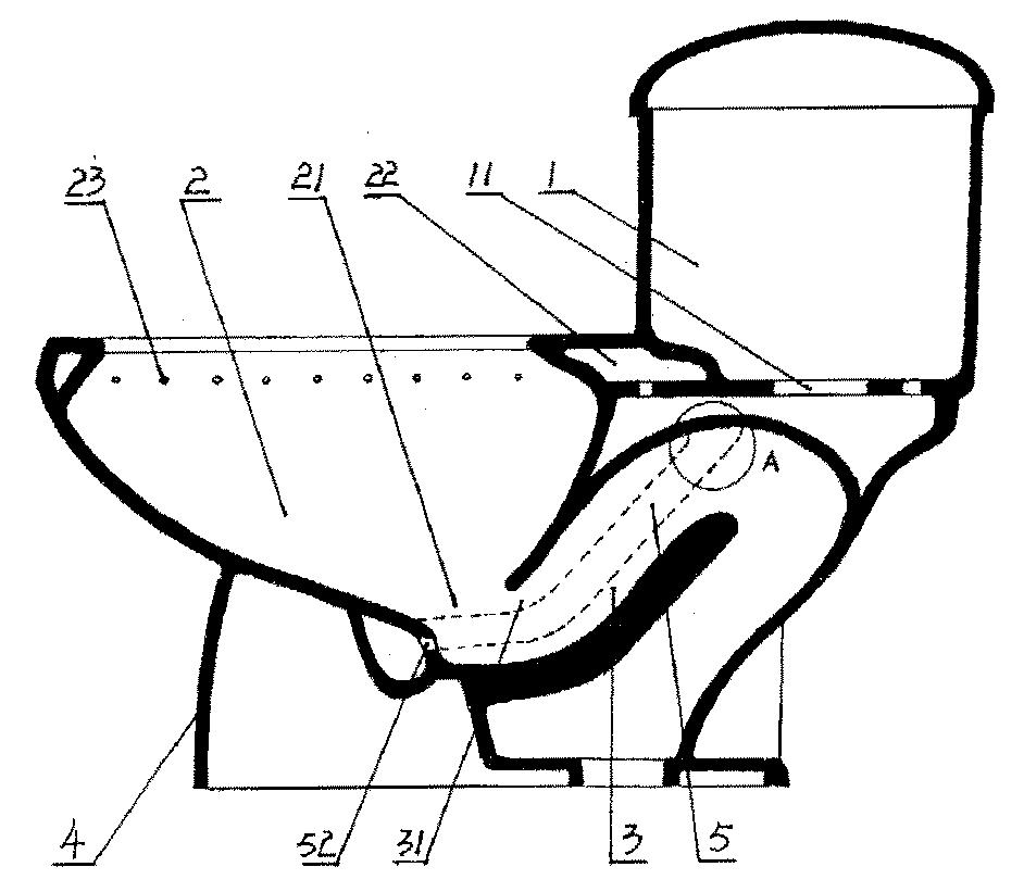 摘要附图摘要本实用新型是一种压力式坐便器,由便槽