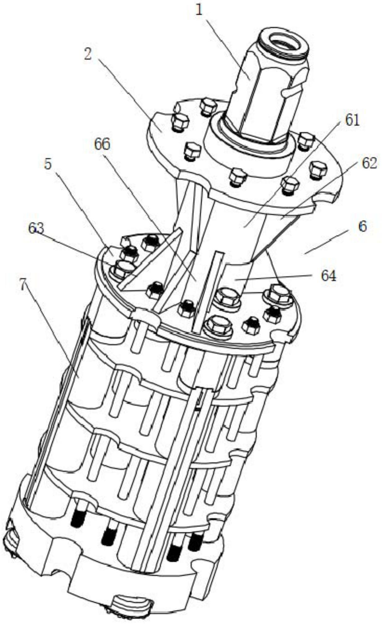 一种大直径组合冲击器连接结构及潜孔钻机