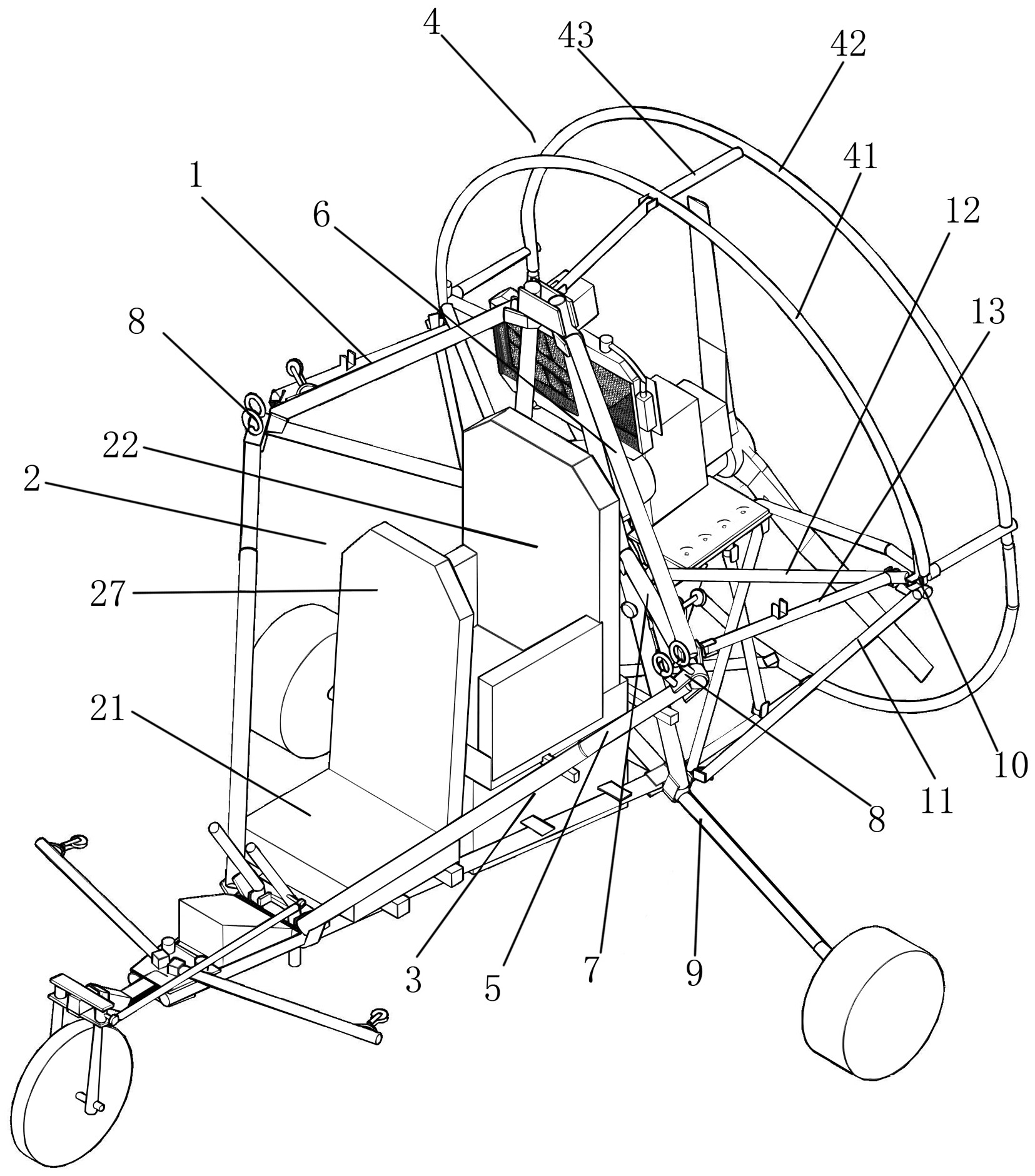 一种多用途轮式动力伞-爱企查