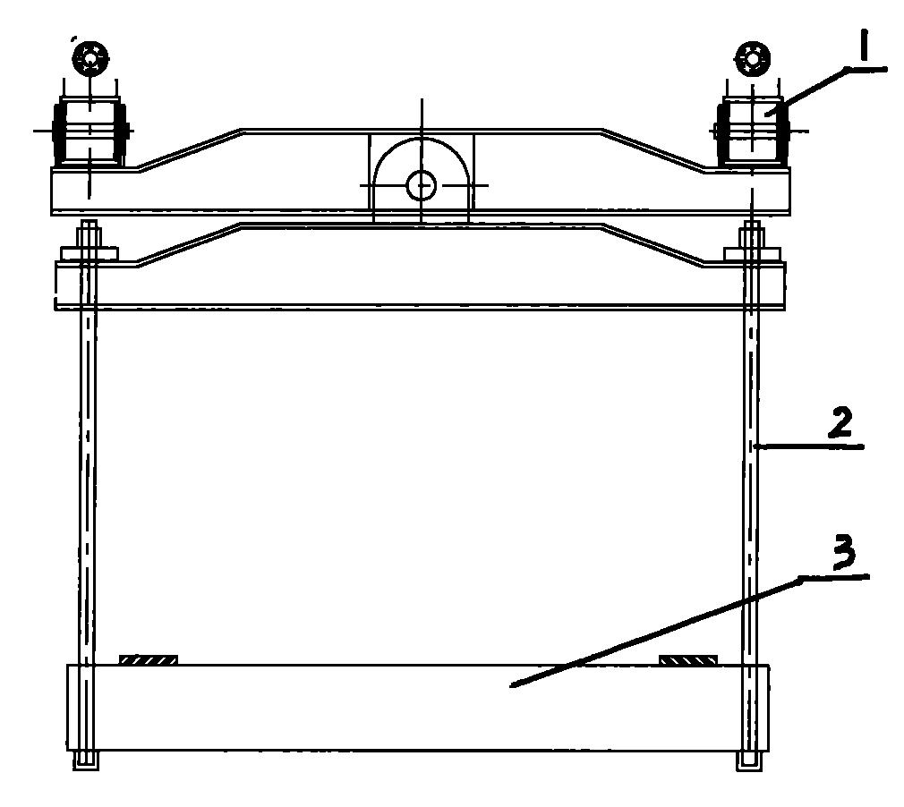 摘要附图摘要本实用新型涉及一种大型箱梁兜底吊装装置,包括吊具,吊索