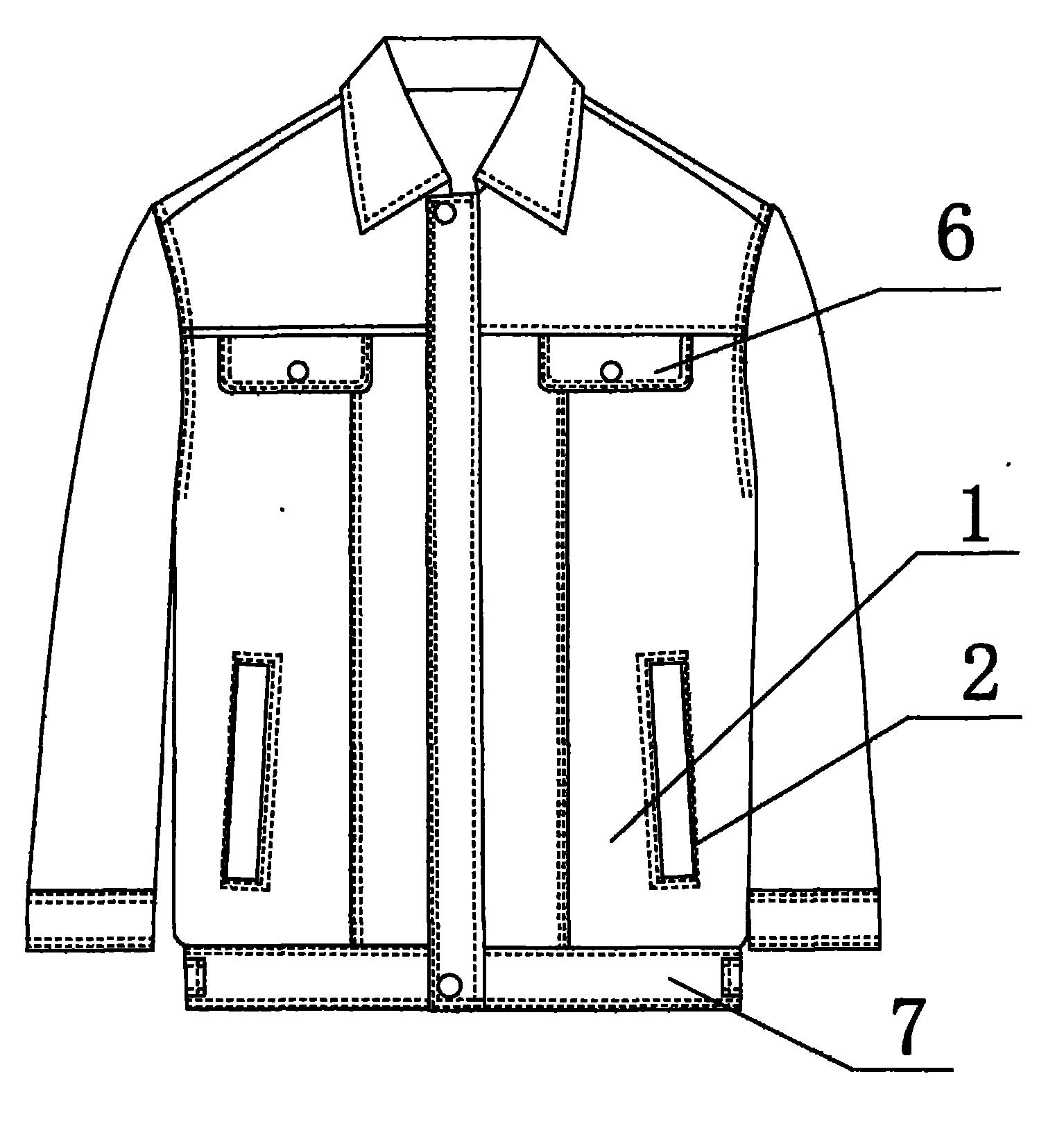 具体是一种服装中的防盗口袋,所述防盗口袋的防盗结构设置于口袋的袋
