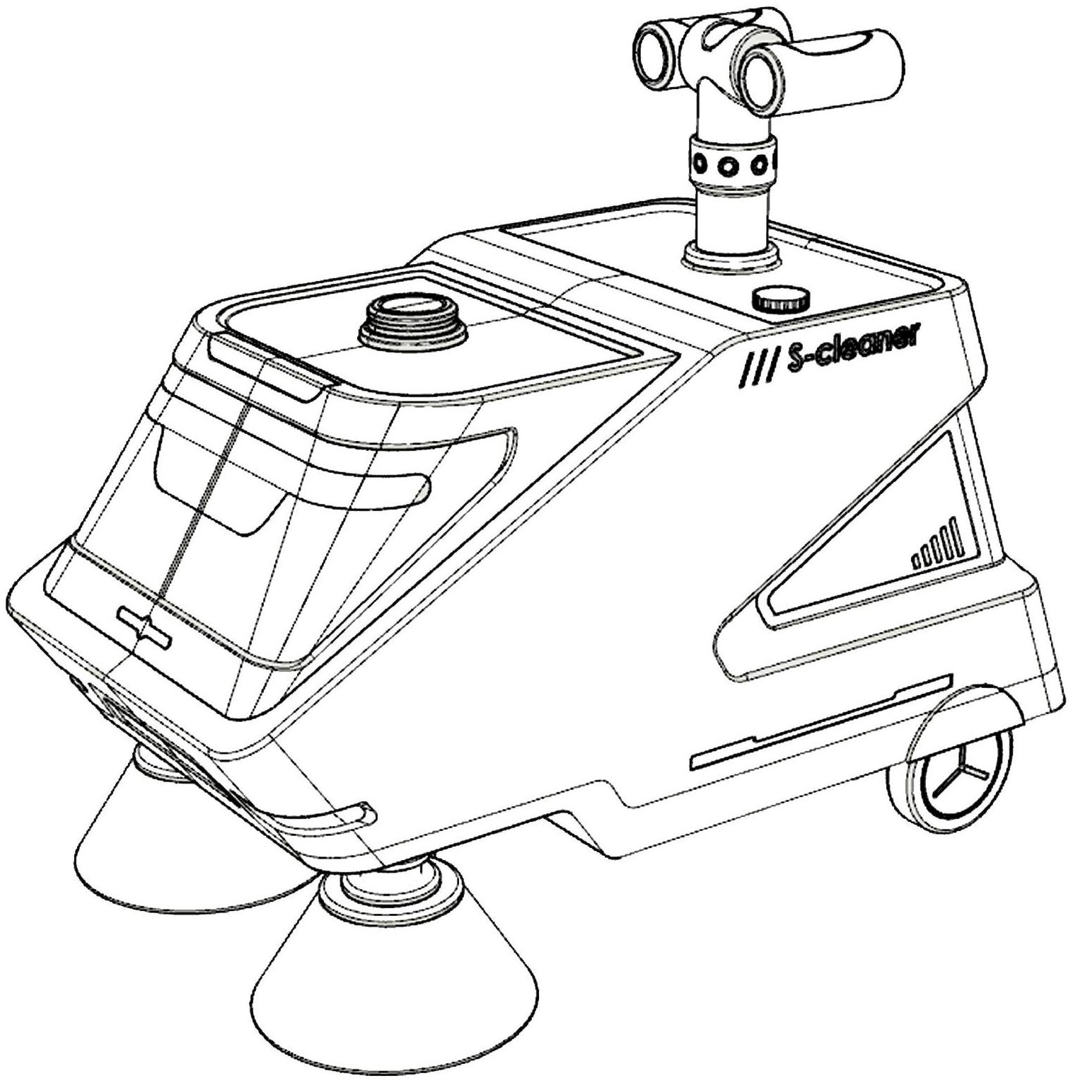 疫情下公共场所消毒及清扫困难而设计的一款无人智能消杀扫地机器人