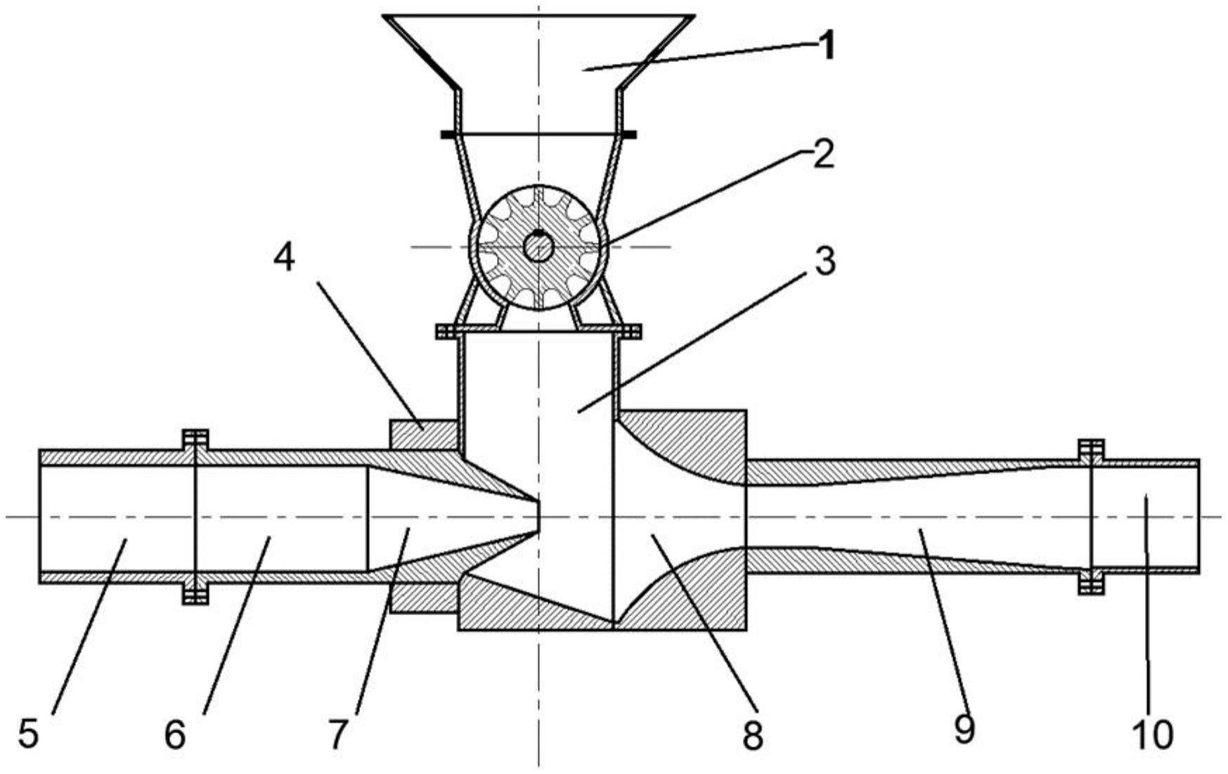 所述文丘里管结构通过采用进气管,渐缩