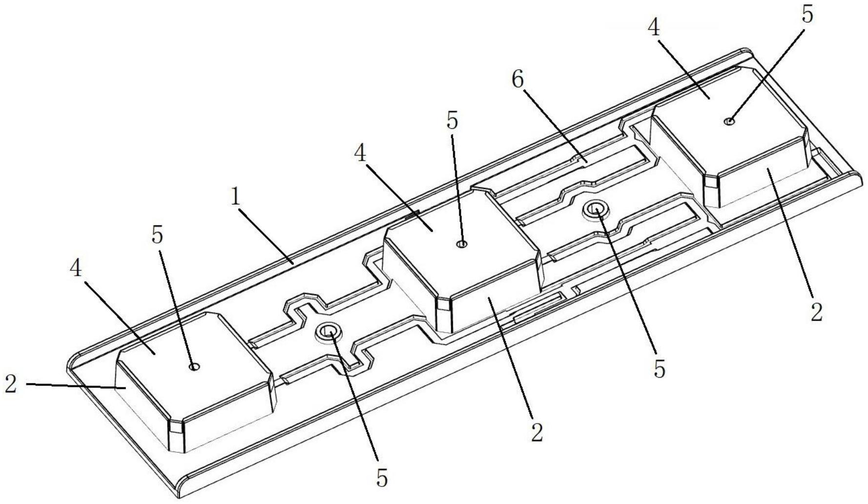 摘要附图摘要一种天线振子组件,包括有呈一体结构的基座,多个辐射单元