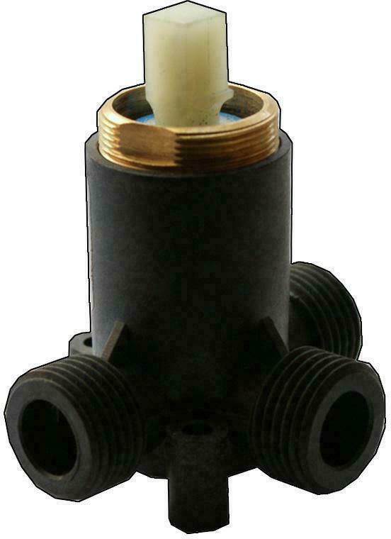 本外观设计产品的用途:用于热水器贴墙式塑料混水阀,是冷热水出水及