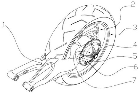 一种摩托车后轮单摇臂总成结构