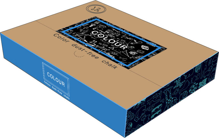 2.本外观设计产品的用途:本外观设计产品用于粉笔的外包装.