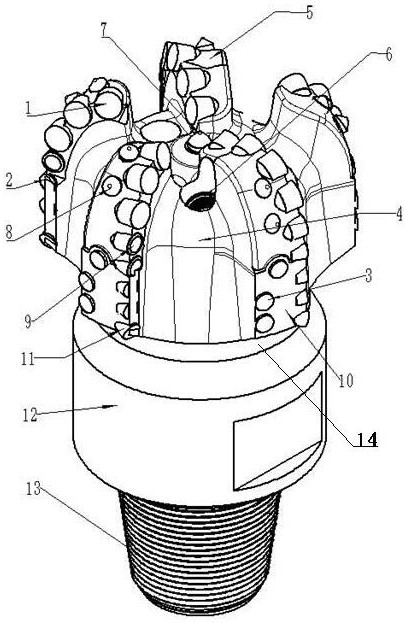 一种带锥齿的新型五刀翼pdc钻头-爱企查
