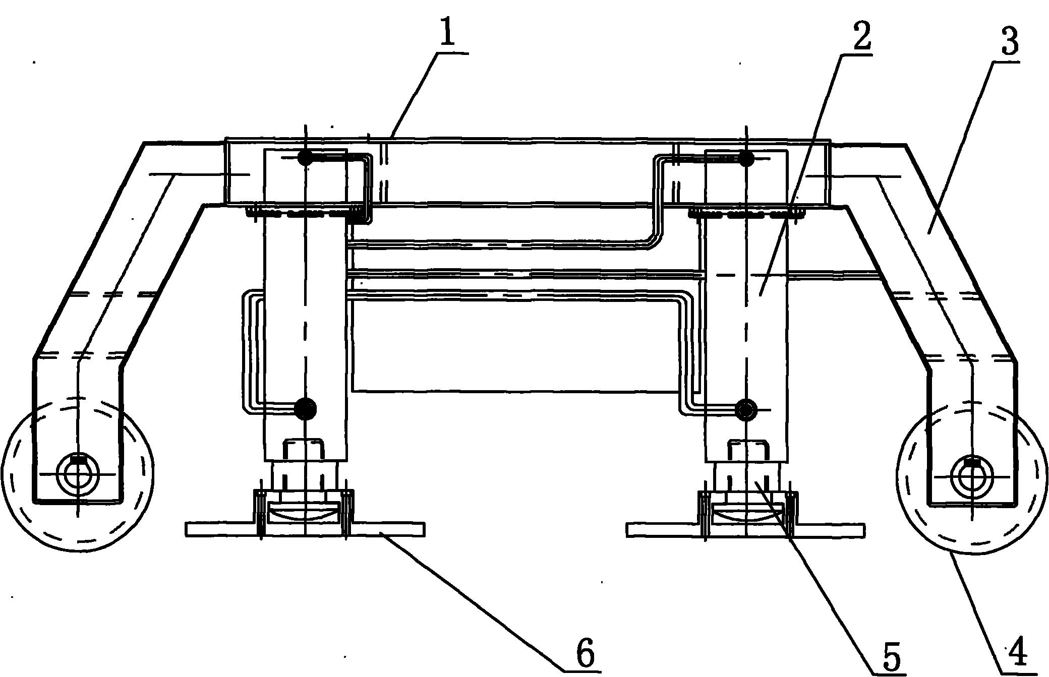 摘要附图摘要船台横梁液压顶升装置,包括车体,行走机构,液压机构,顶升