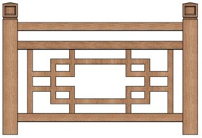 古风栏杆 手绘图片