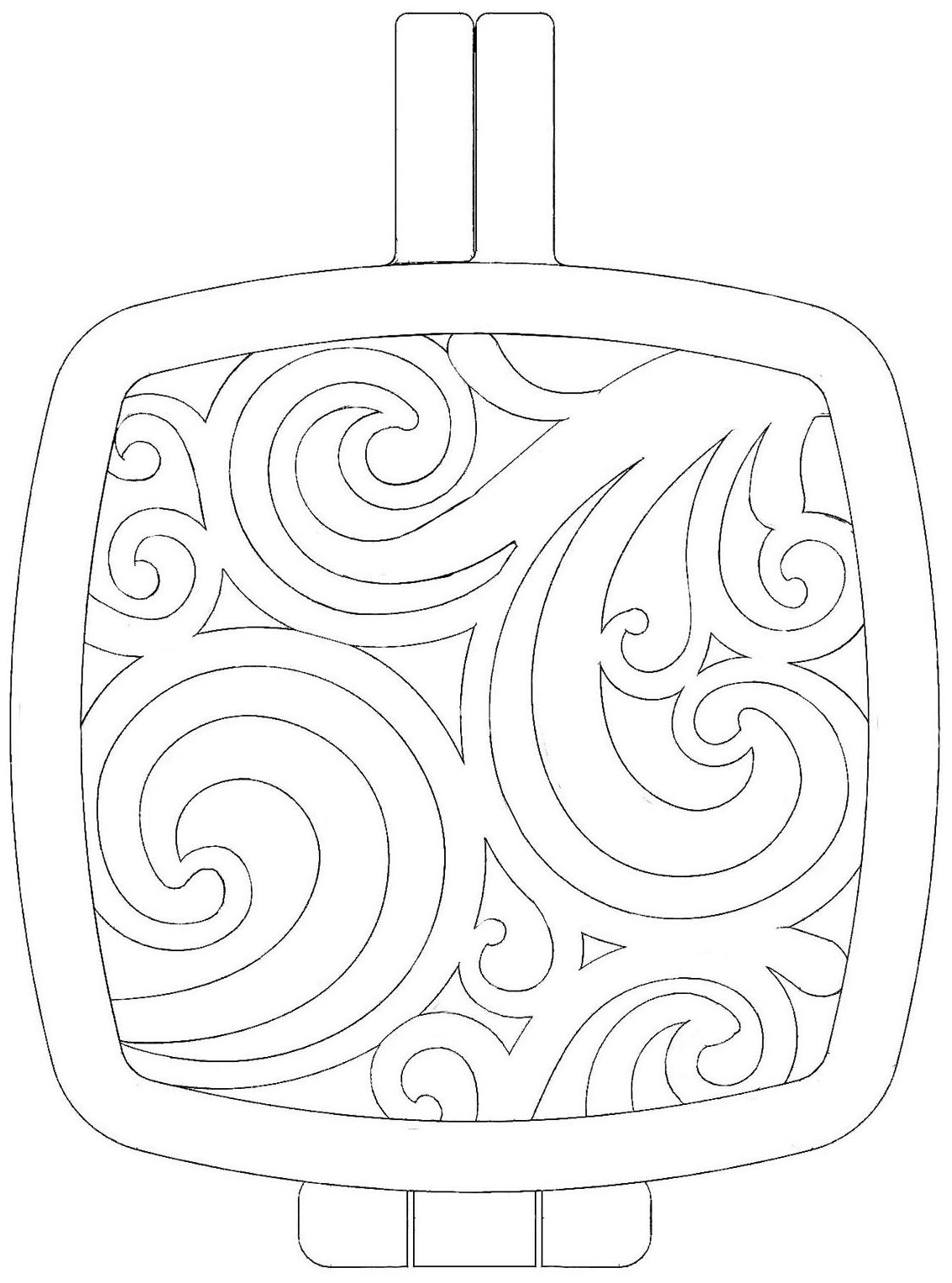 摘要附图摘要1.本外观设计产品的名称:香囊(方形云状镂空).2.