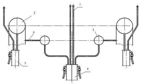 预热器前两根焦炉煤气管道共用一个双联排水器;在排水系统的尾端,高炉