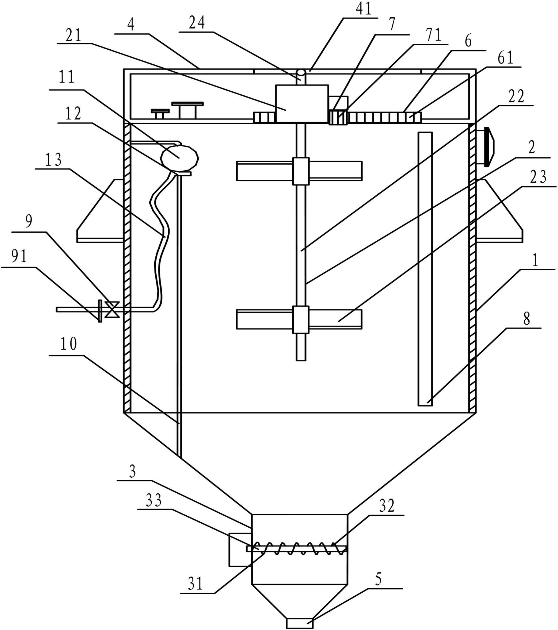 摘要附图摘要本实用新型涉及一种醇沉罐,包括罐体和搅拌装置,搅拌装置
