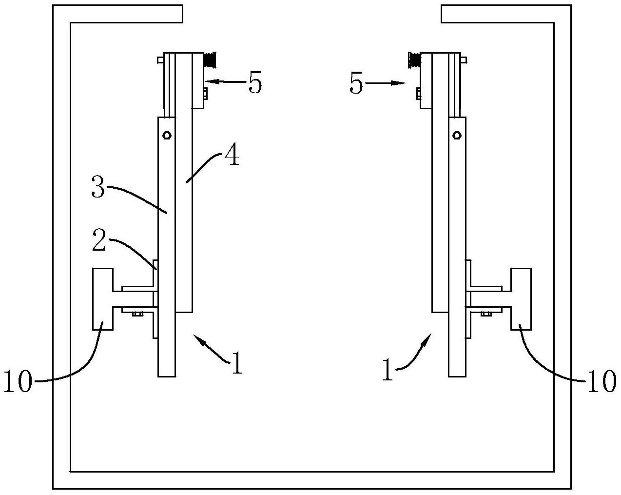 组相对布置的校准件,所述校准件包括固定座和固接在固定座上的基准杆