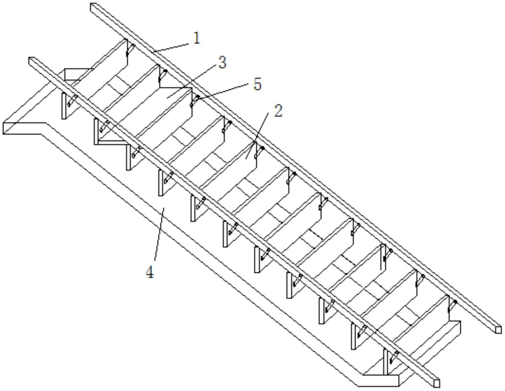 一种宽长预制楼梯后浇带定型模板