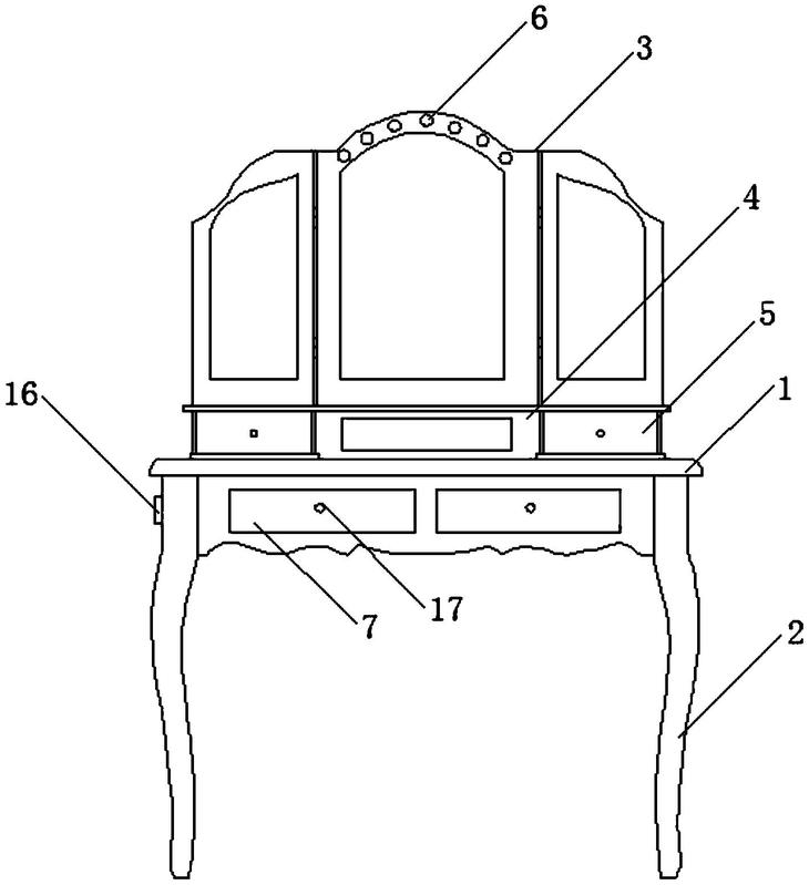 一種便於化妝品儲存的梳妝檯-愛企查