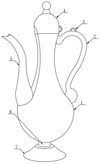 一种放置稳定的欧式陶瓷酒壶