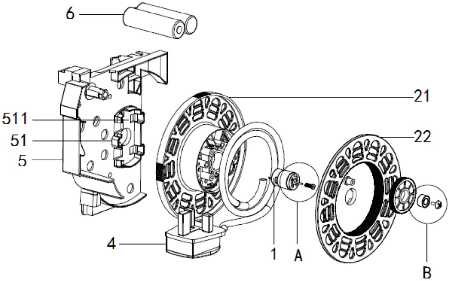 一种吸尘器的电动卷线器收线结构