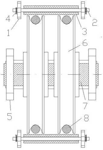 一种天车定滑轮钢丝绳的防脱装置
