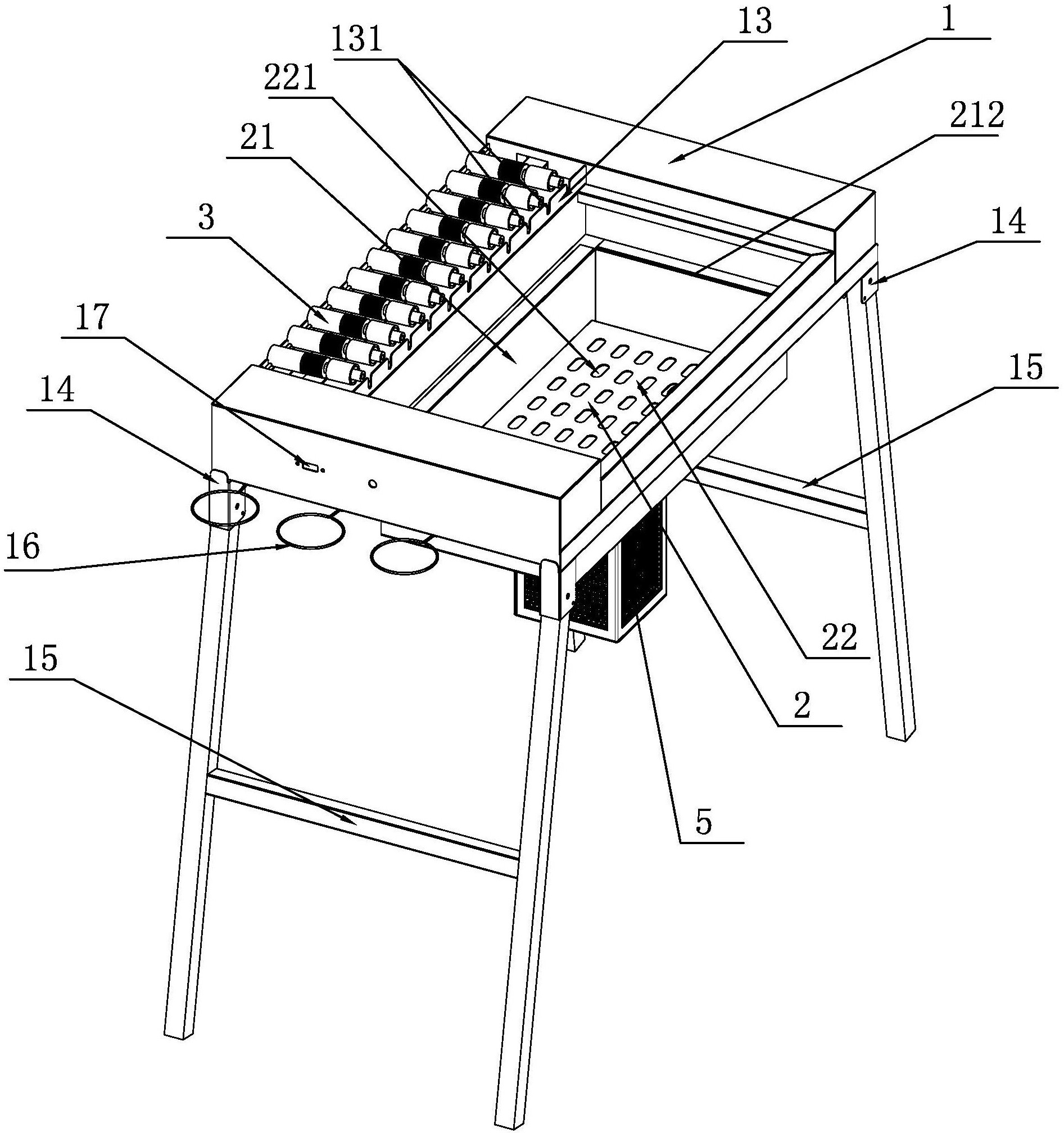 摘要附图摘要本发明涉及一种自动烧烤炉,包括炉架