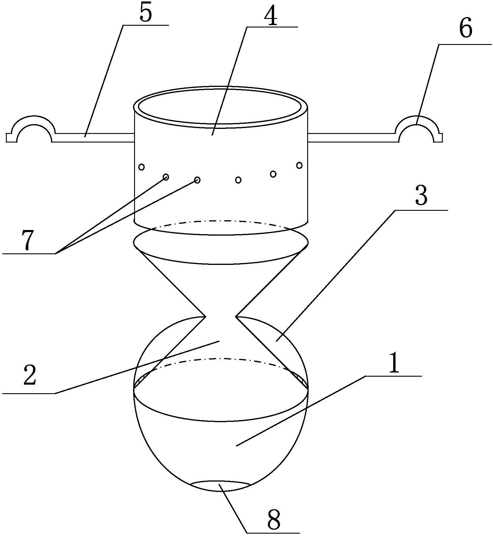 滤液球,所述滤液球采用的不透水材料,滤液球的上方连有沙漏状的茶叶包