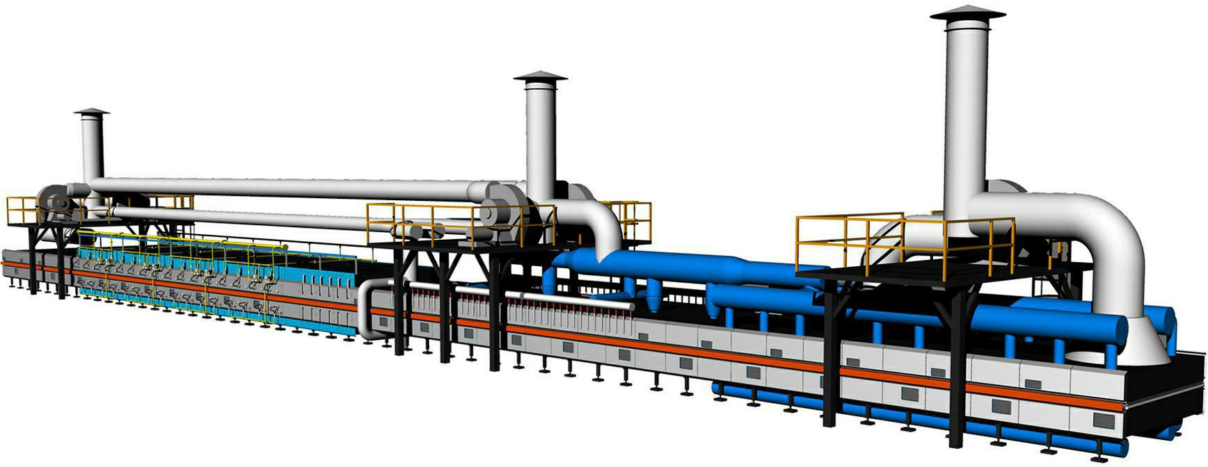 摘要附图摘要1.本外观设计产品的名称:辊道窑炉(新型节能).2.