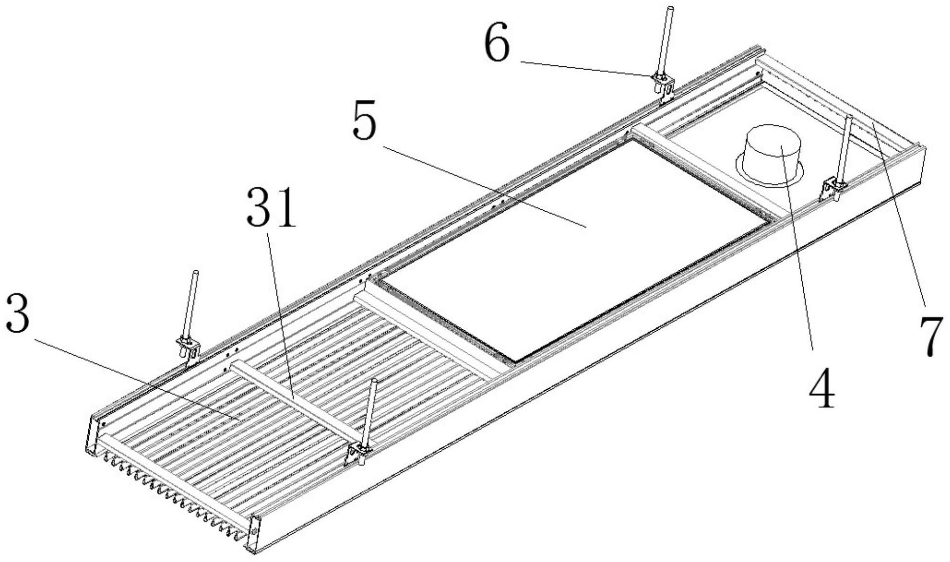 设备带,包括出风装置,射灯装置,直放光灯装置和对称设置的两条集成