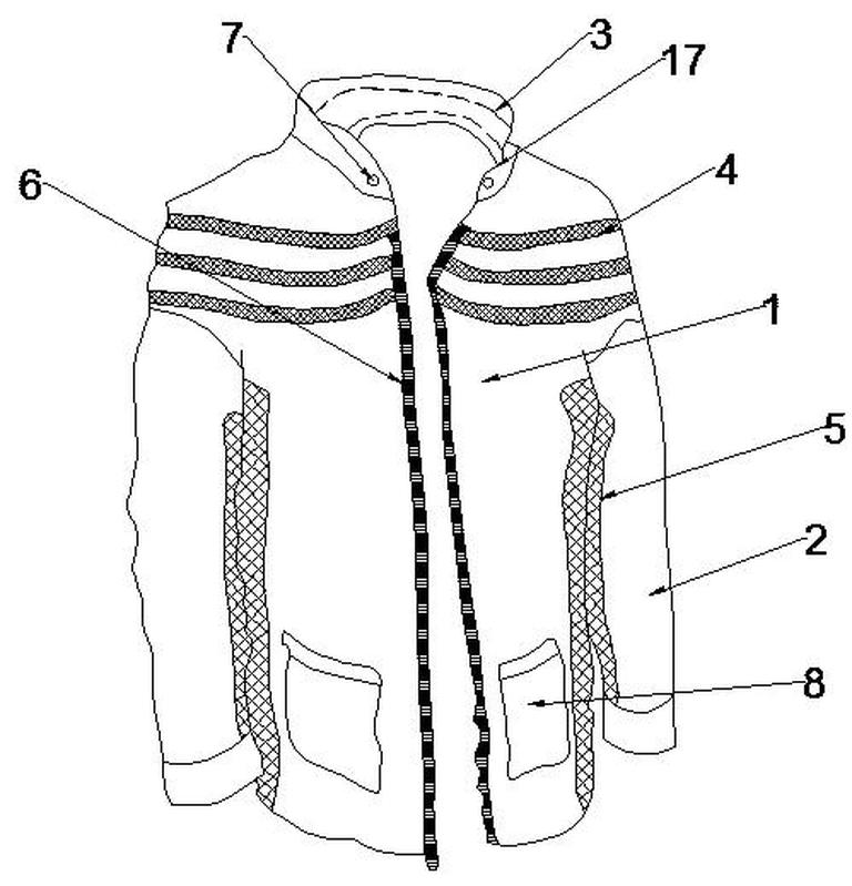摘要附图摘要本实用新型公开了一种运动透气防晒服,其技术方案包括衣