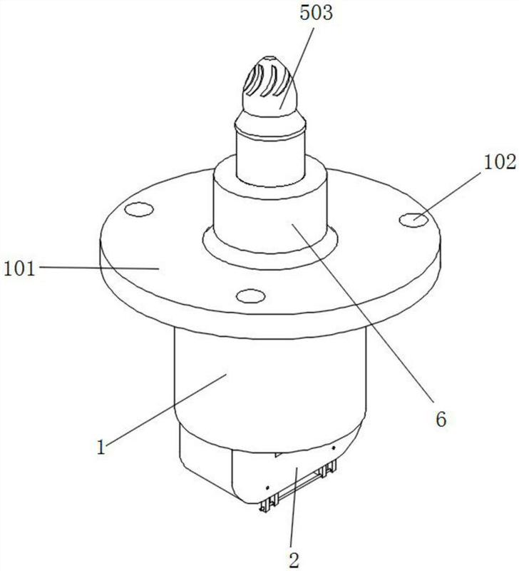 种电喷摩托车用的怠速马达,包括外壳,所述外壳的底部镶嵌安装有接线座