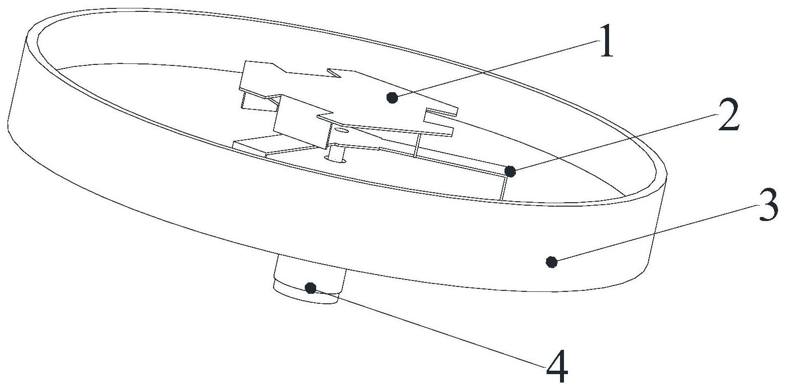 发明涉及一种新型的低剖面宽带全向天线,自上而下由三层金属结构组成