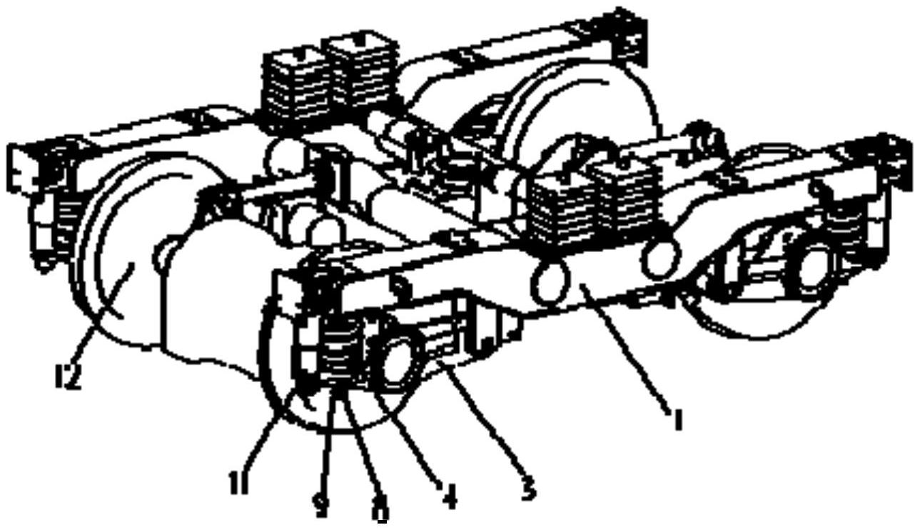 四個所述橡膠節點呈矩形分佈設置於所述構架的上;四個彈簧懸掛機構